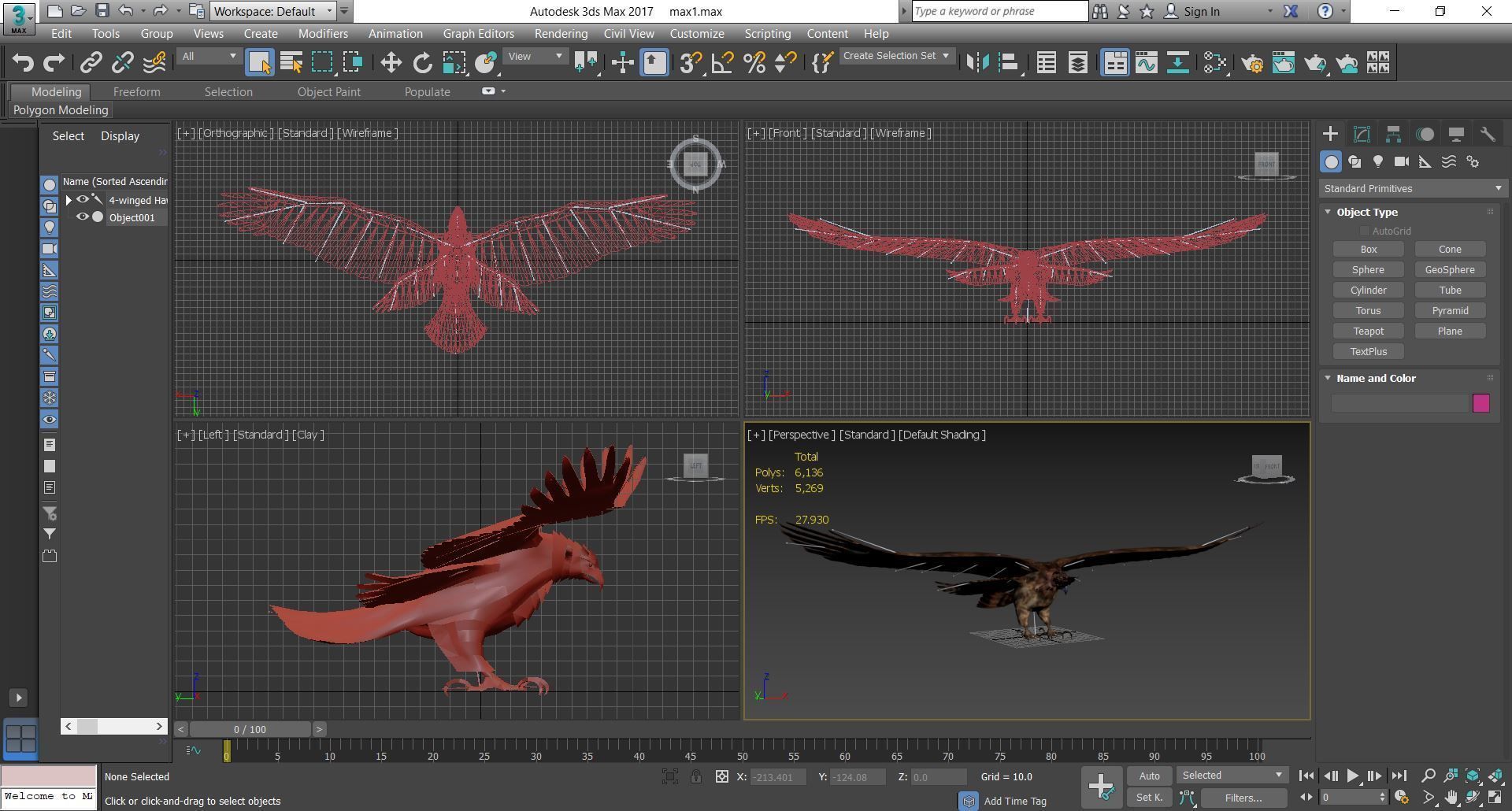 Animal  - Bird eagle Low-poly 3D model_5