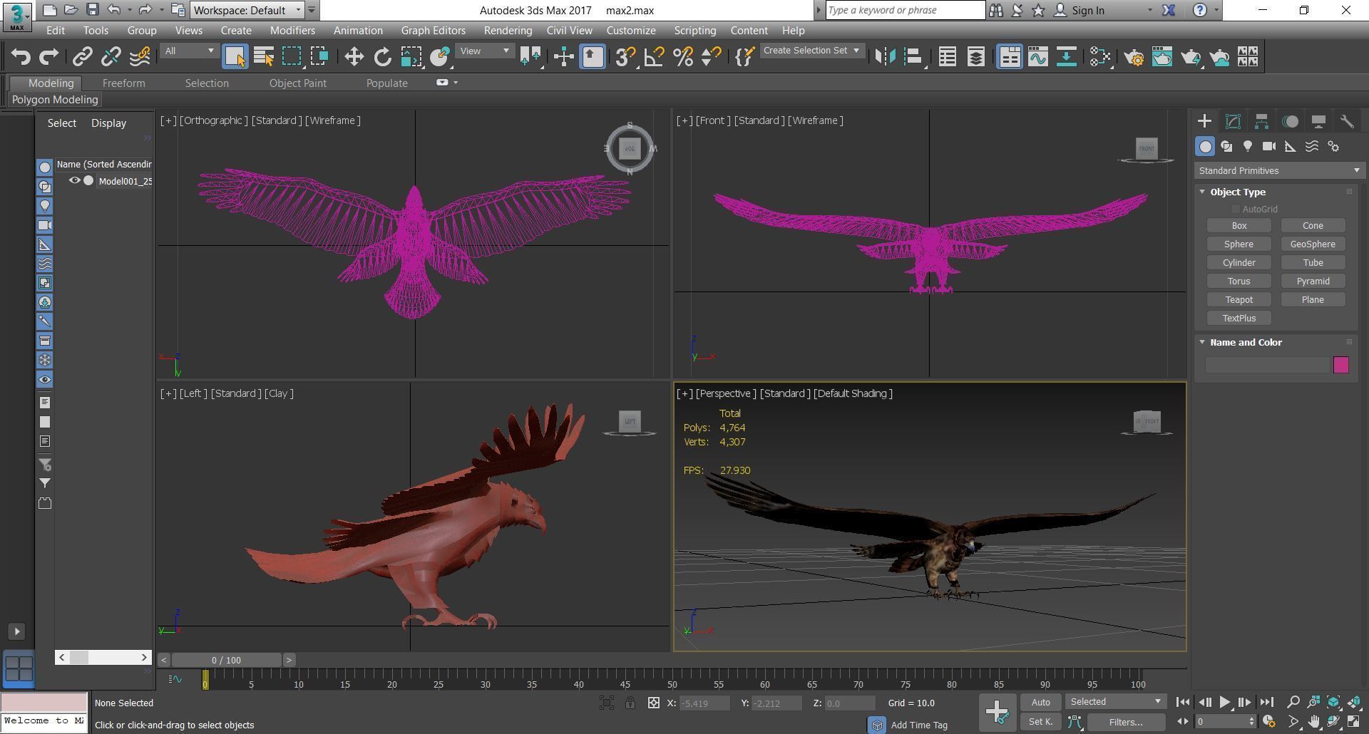 Animal  - Bird eagle Low-poly 3D model_6