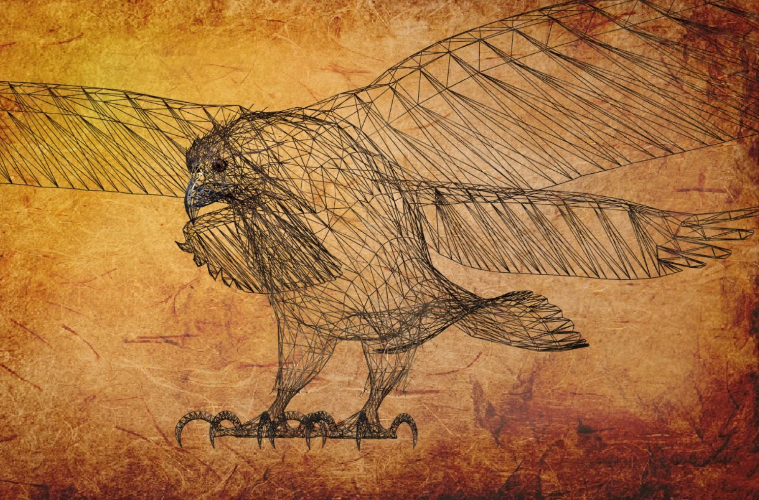 Animal  - Bird eagle Low-poly 3D model_11