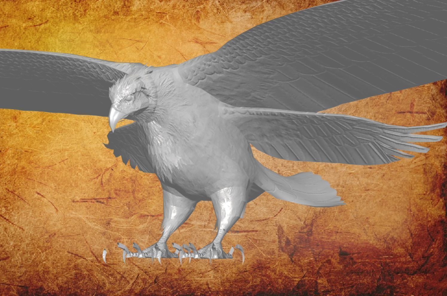 Animal  - Bird eagle Low-poly 3D model_10