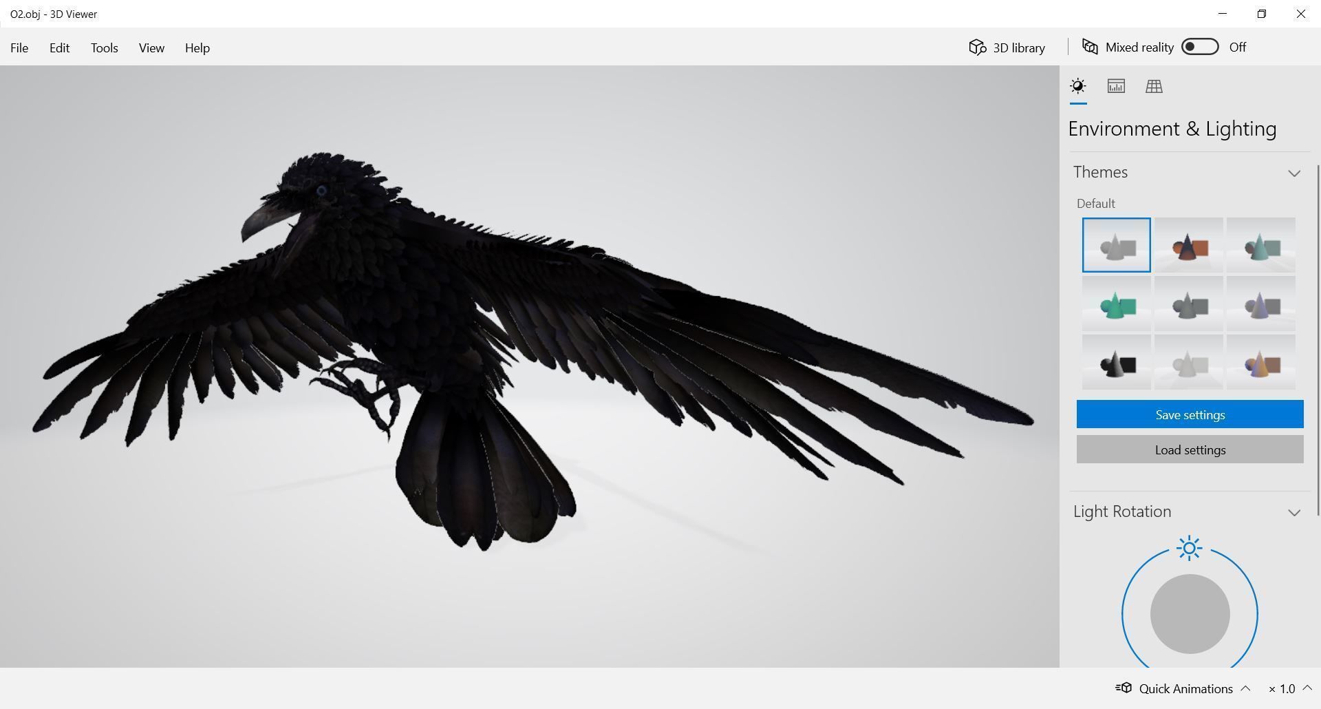 Animal  - Bird raven Low-poly 3D model_10