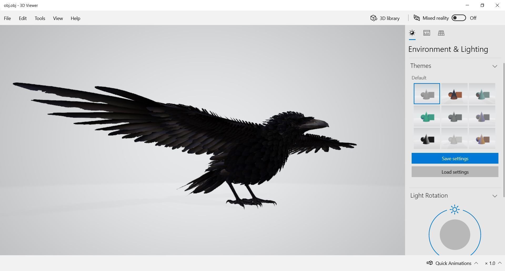 Animal  - Bird raven Low-poly 3D model_2