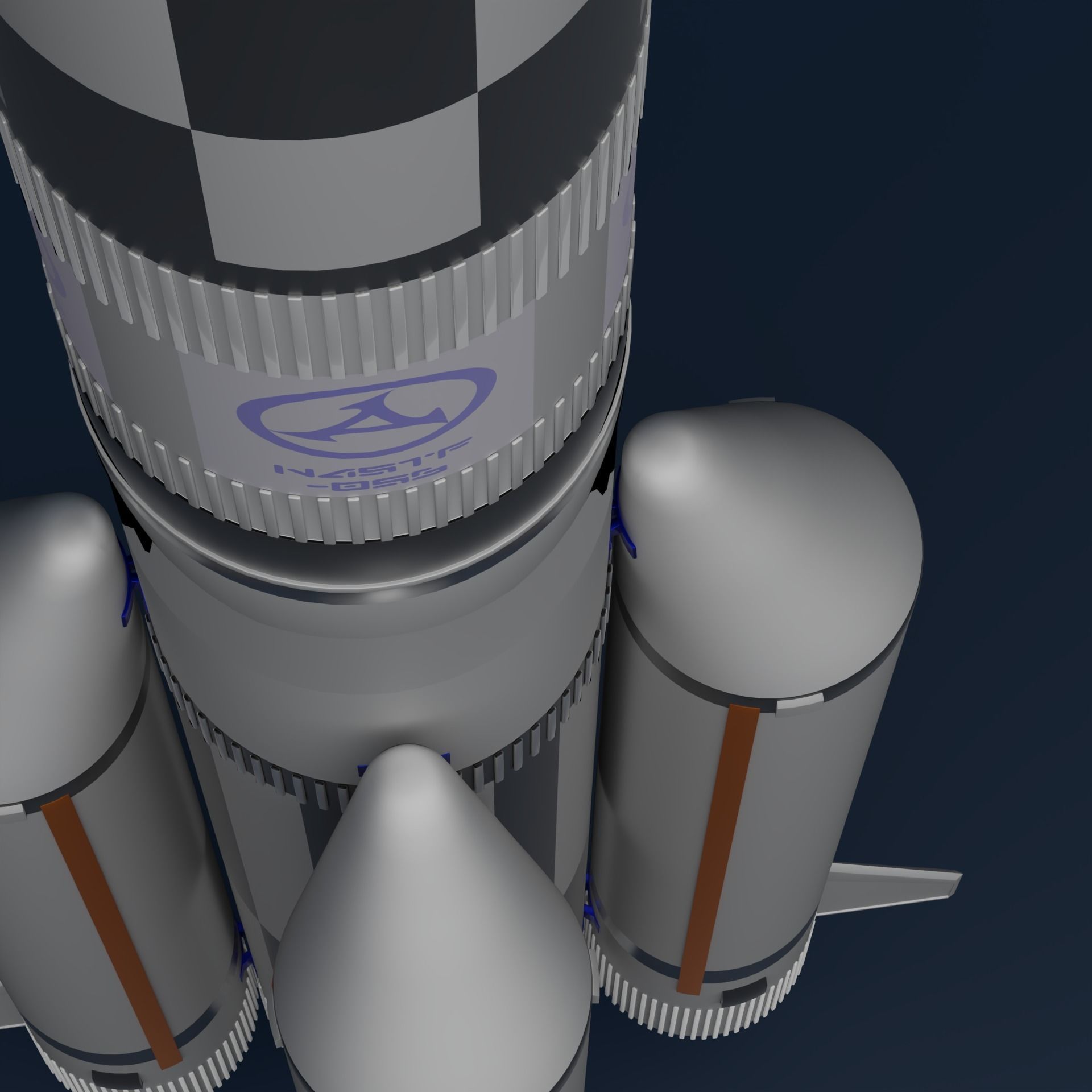 Rocket Low-poly 3D model_8