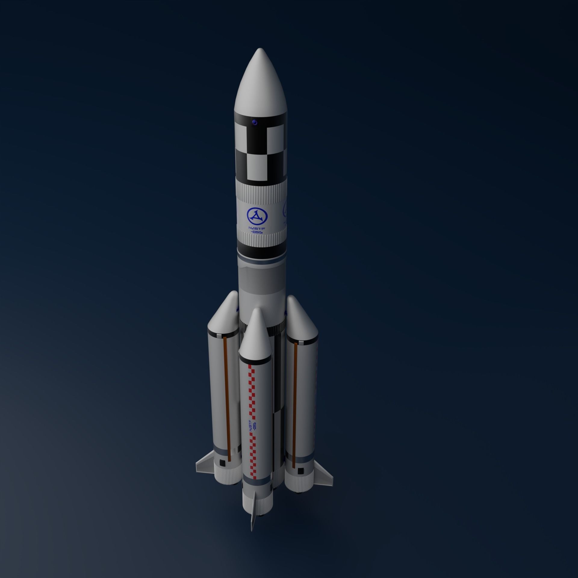 Rocket Low-poly 3D model_1