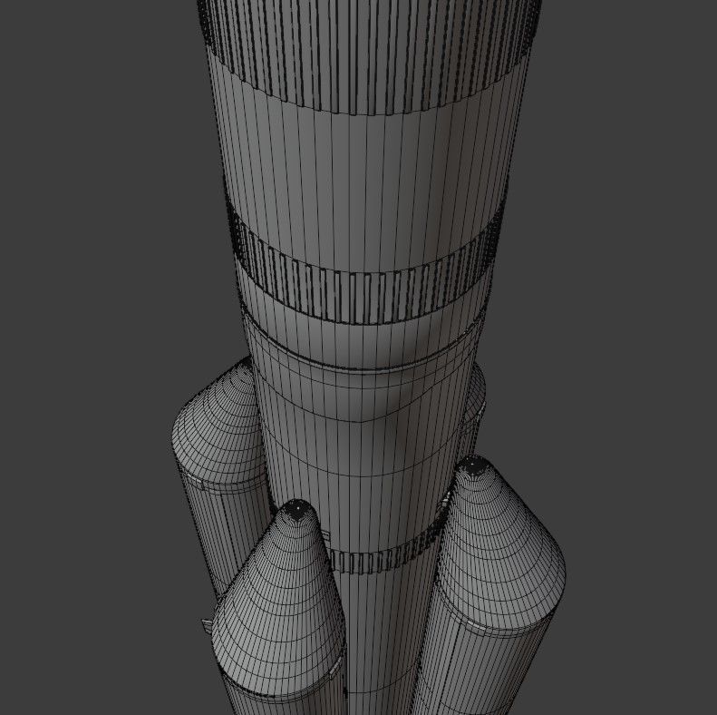 Rocket Low-poly 3D model_14