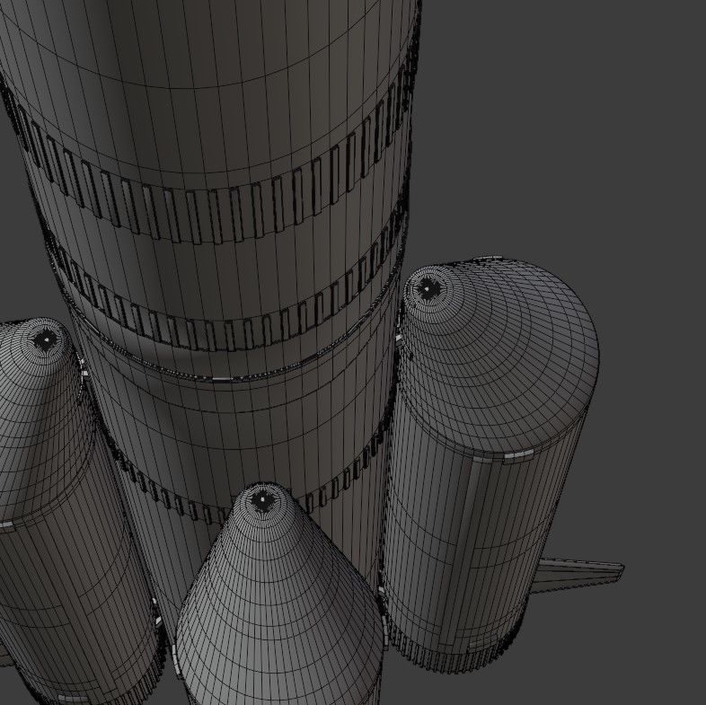 Rocket Low-poly 3D model_18