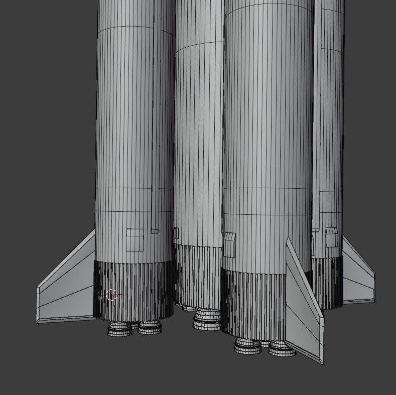 Rocket Low-poly 3D model_15