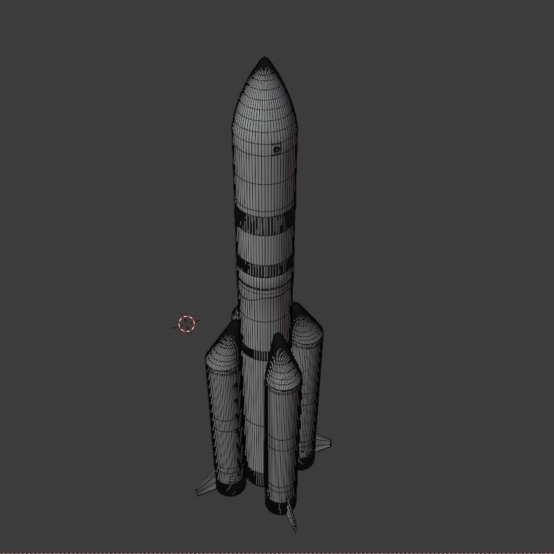 Rocket Low-poly 3D model_12