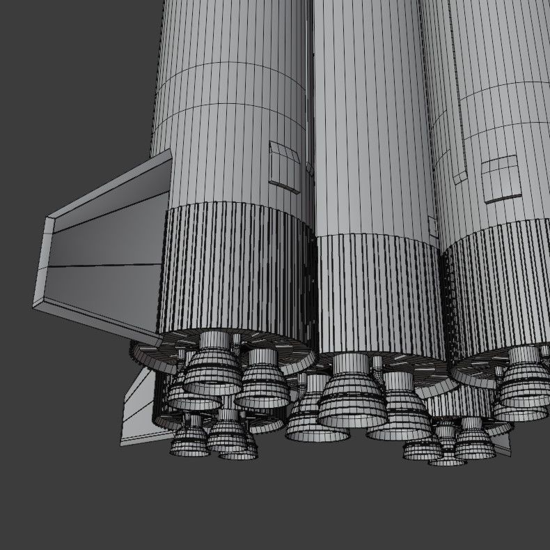 Rocket Low-poly 3D model_13