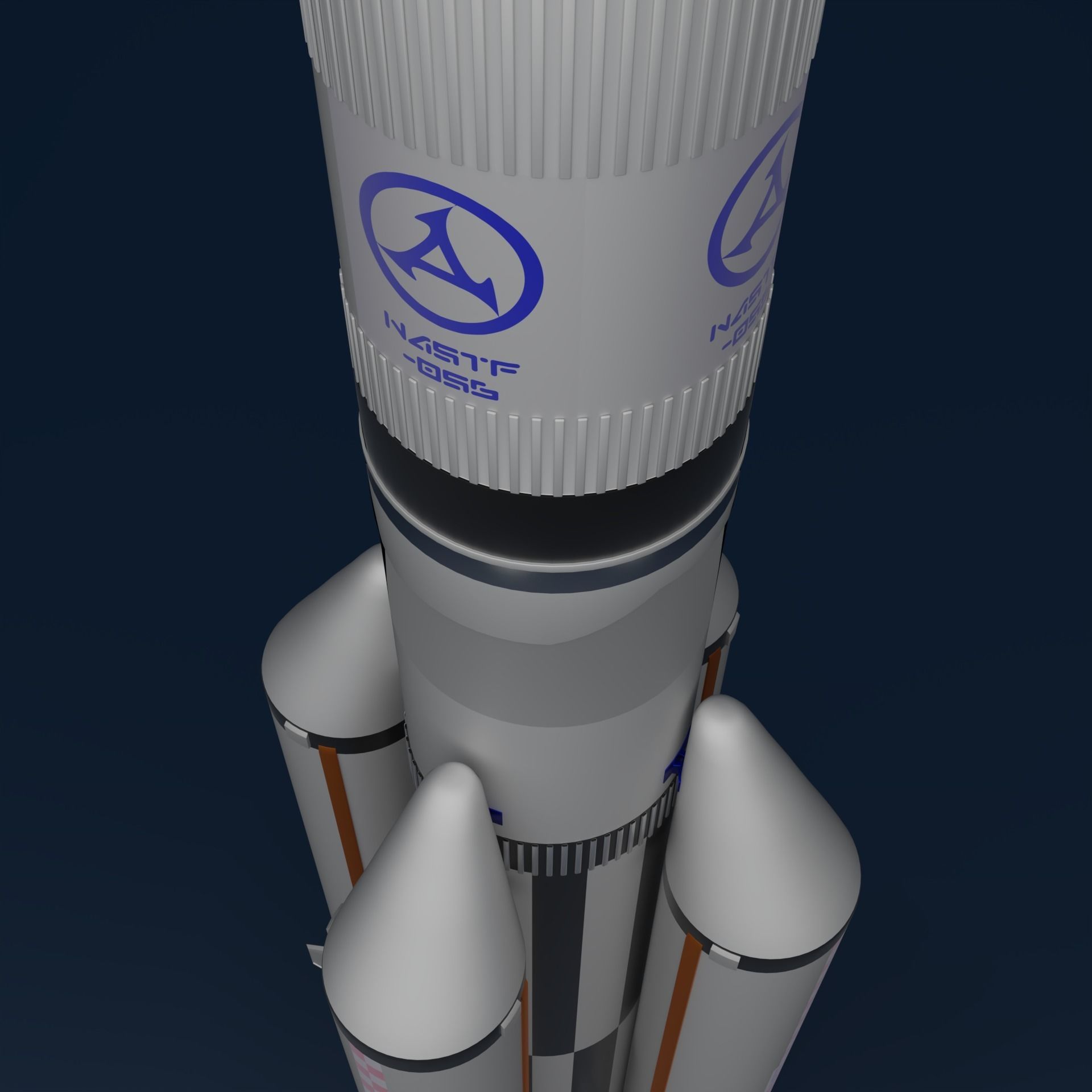 Rocket Low-poly 3D model_4