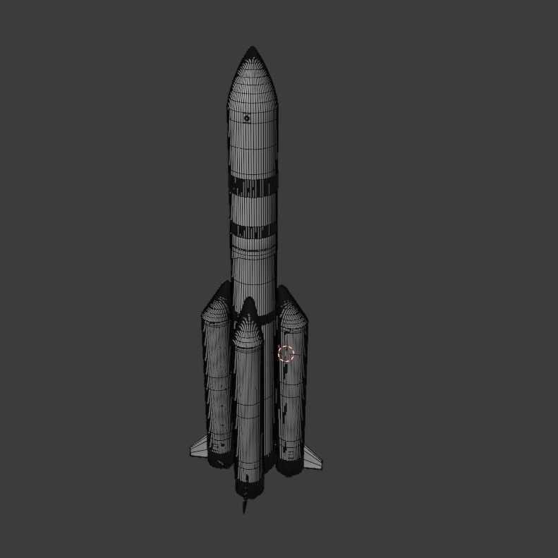 Rocket Low-poly 3D model_11
