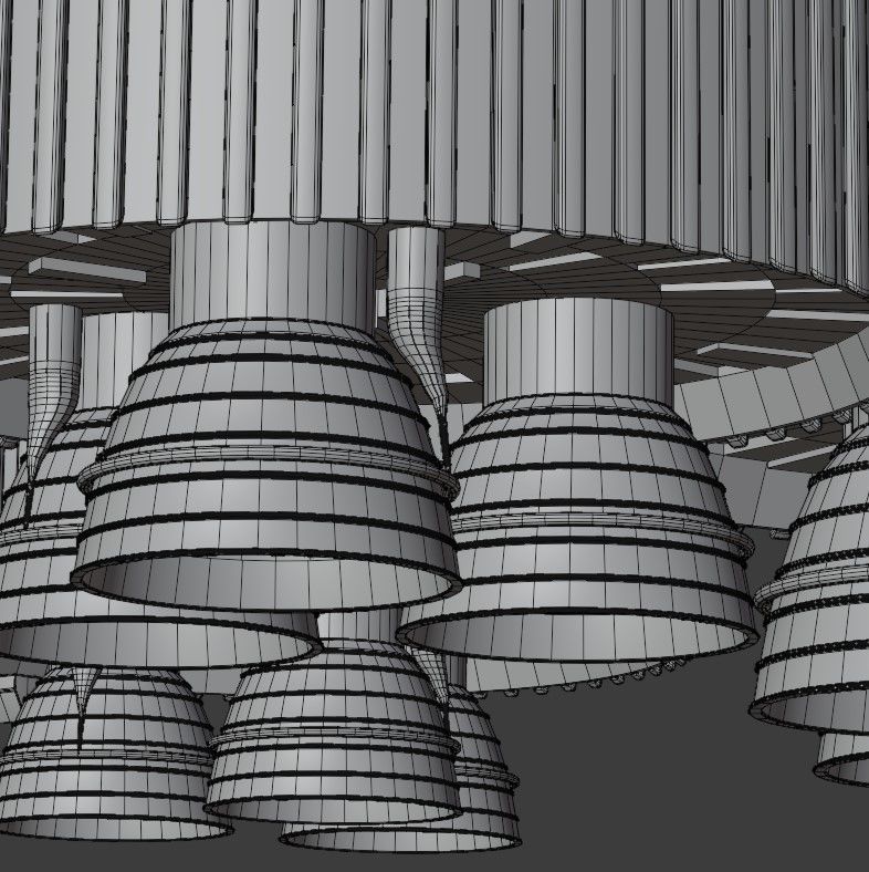 Rocket Low-poly 3D model_17