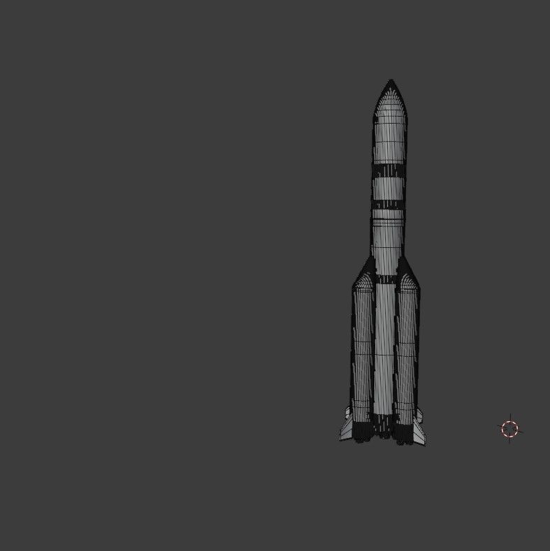 Rocket Low-poly 3D model_16