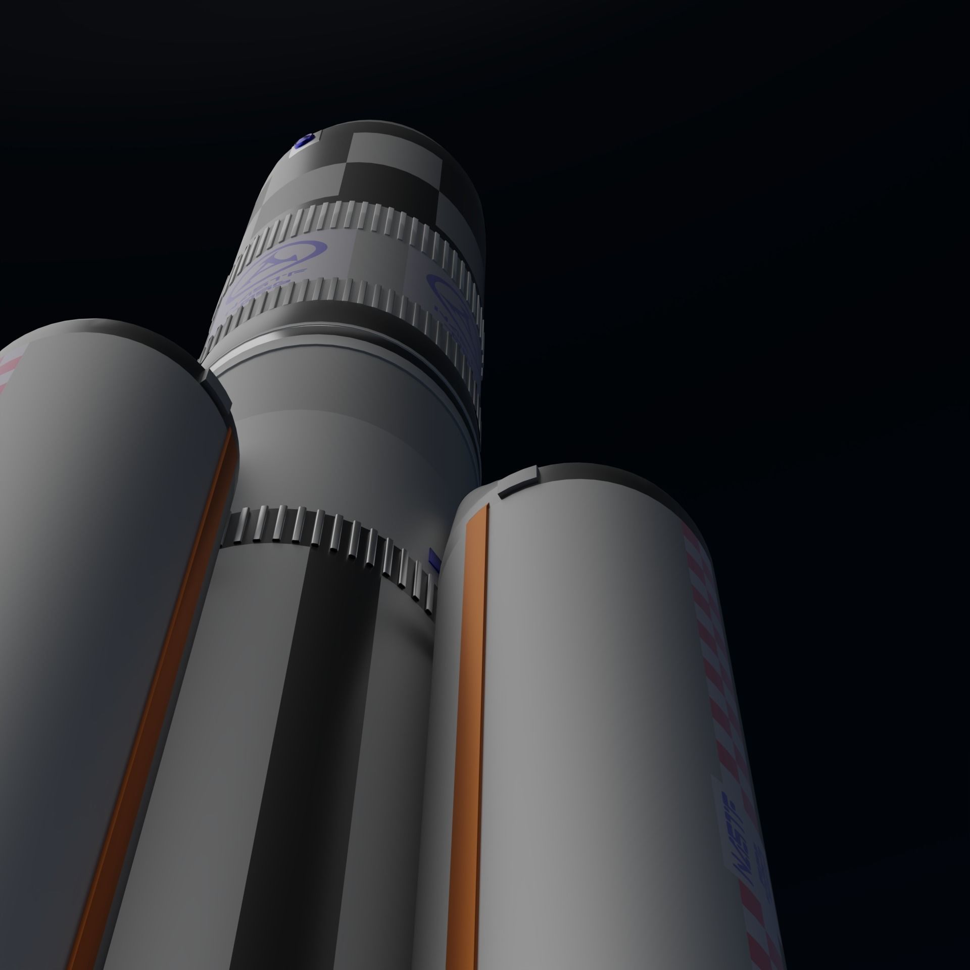 Rocket Low-poly 3D model_9