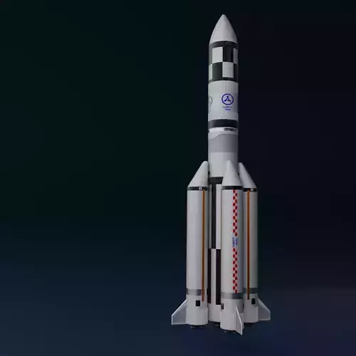 Rocket Low-poly 3D model