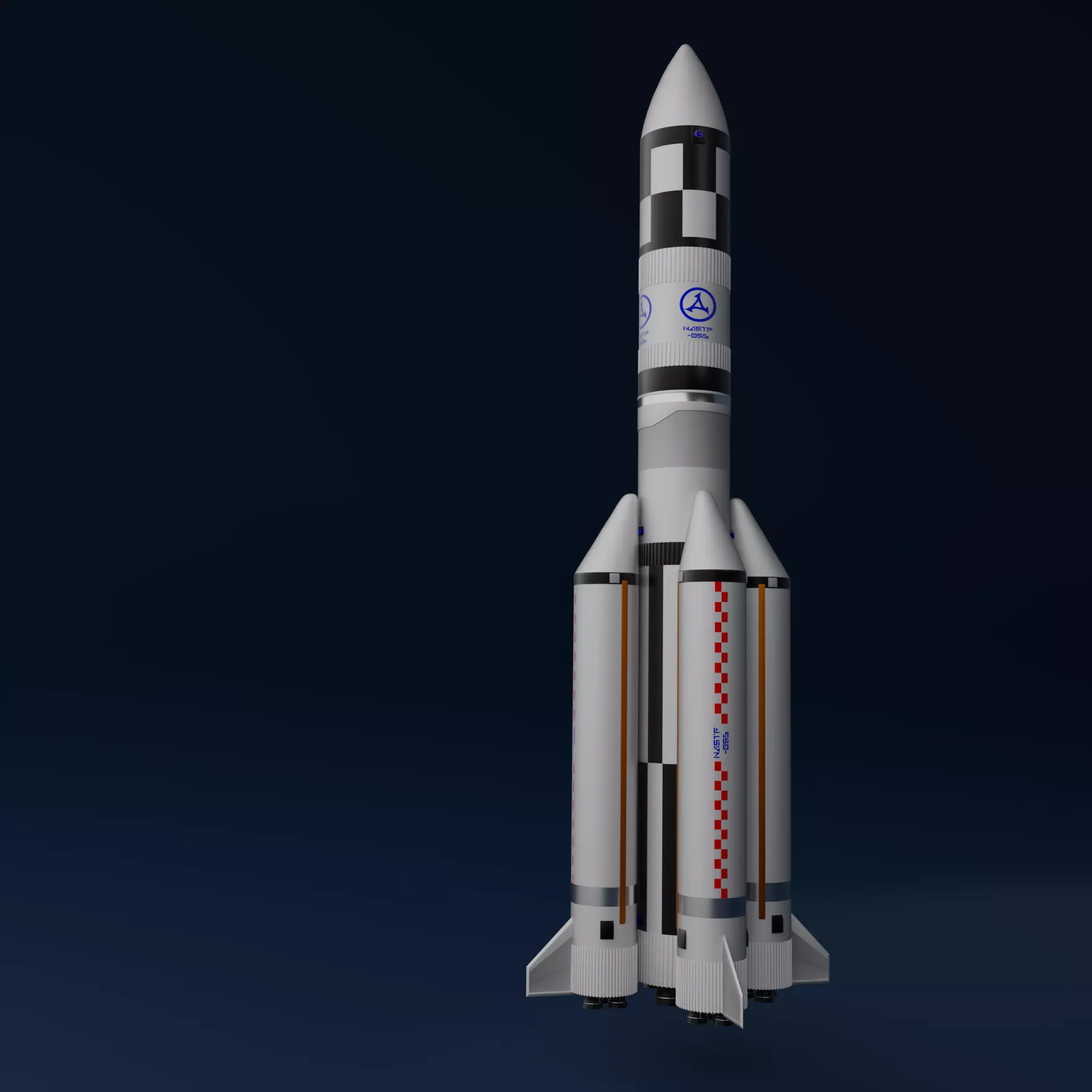 Rocket Low-poly 3D model_0