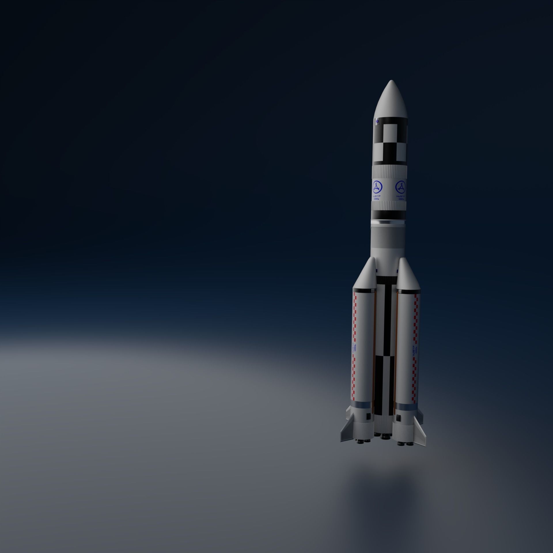 Rocket Low-poly 3D model_6