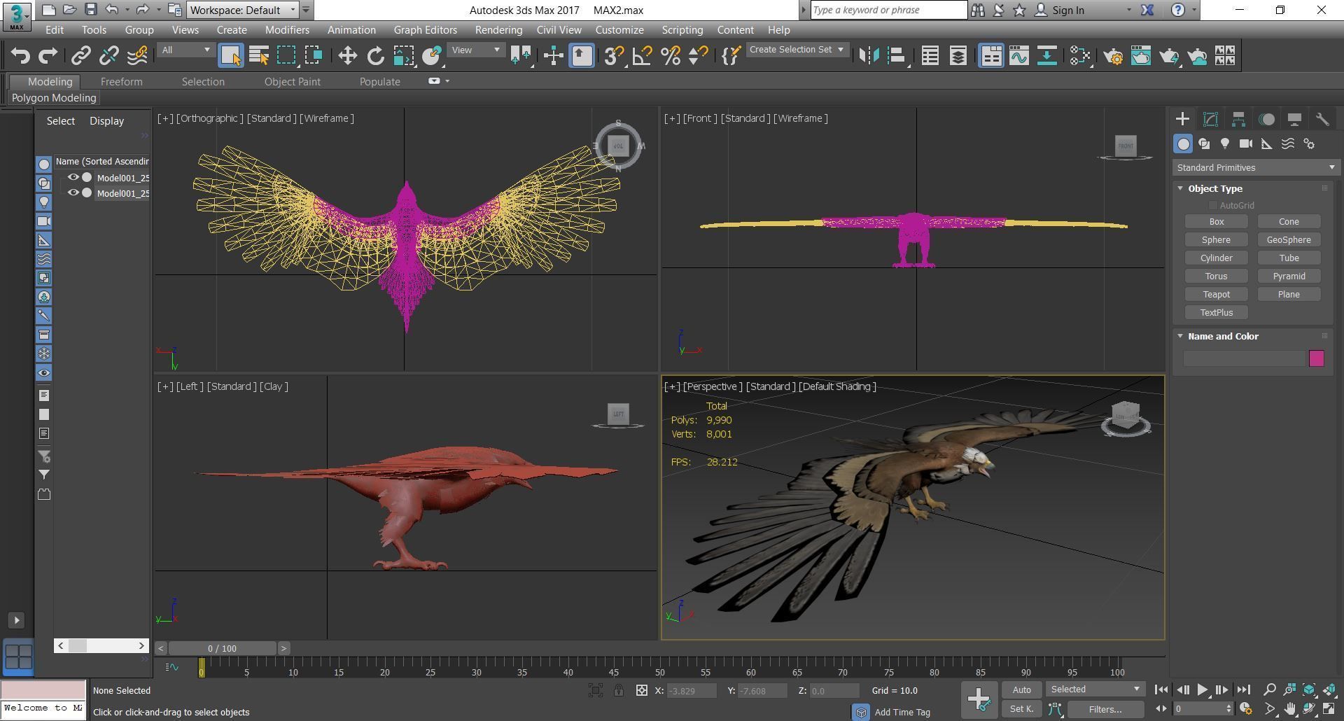 Animal  - Bird Eagle Low-poly 3D model_7