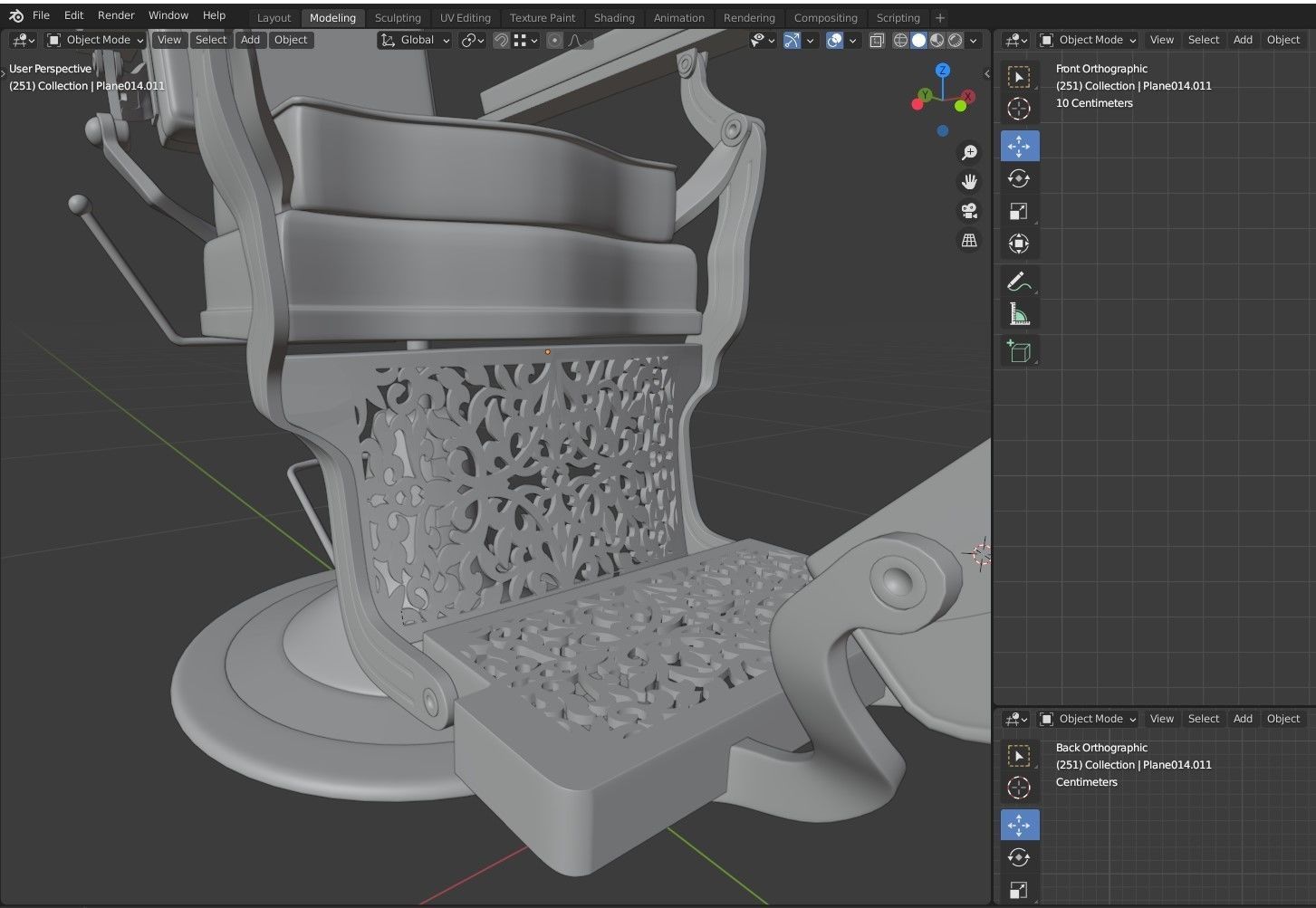 barber chair 3D model_3