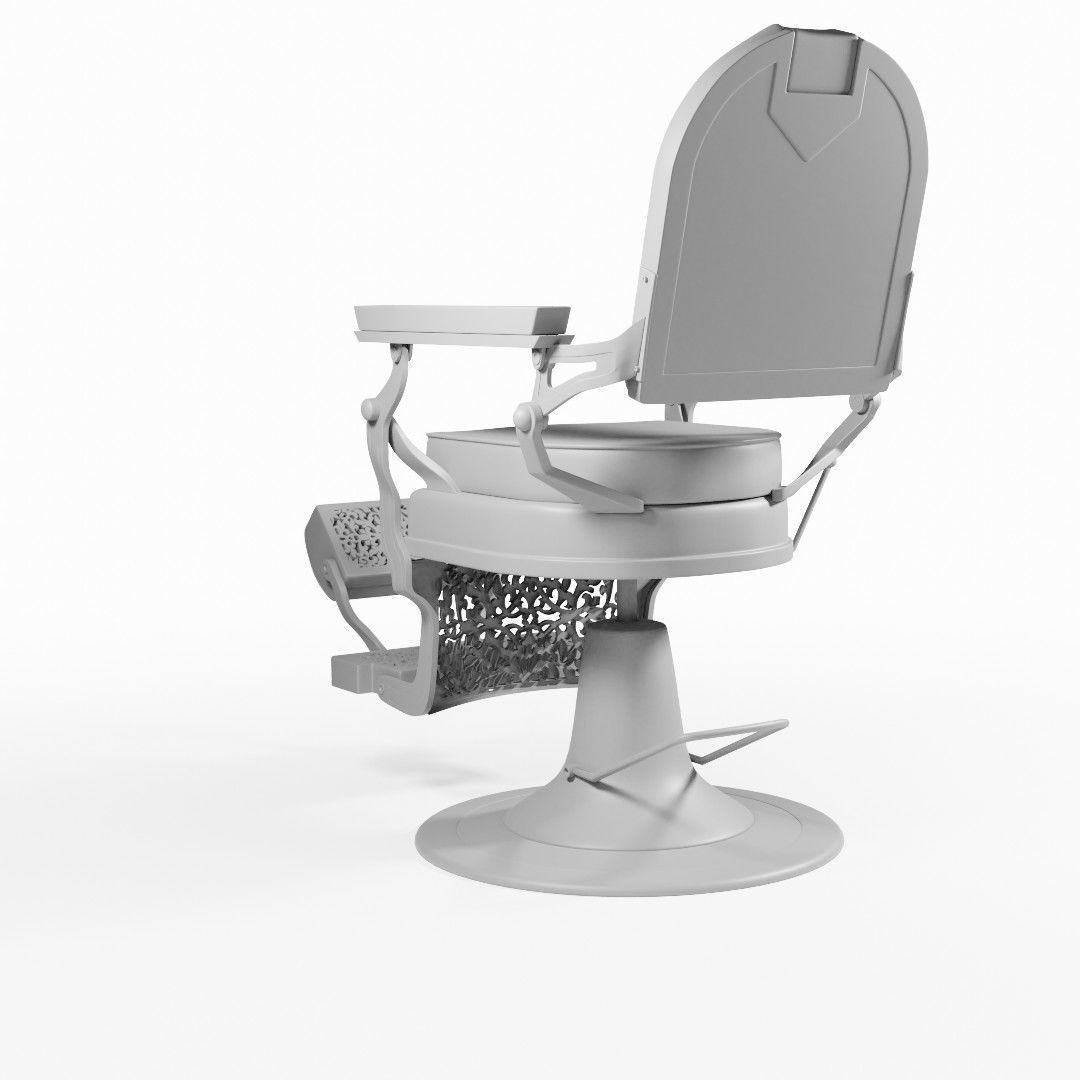 barber chair 3D model_2
