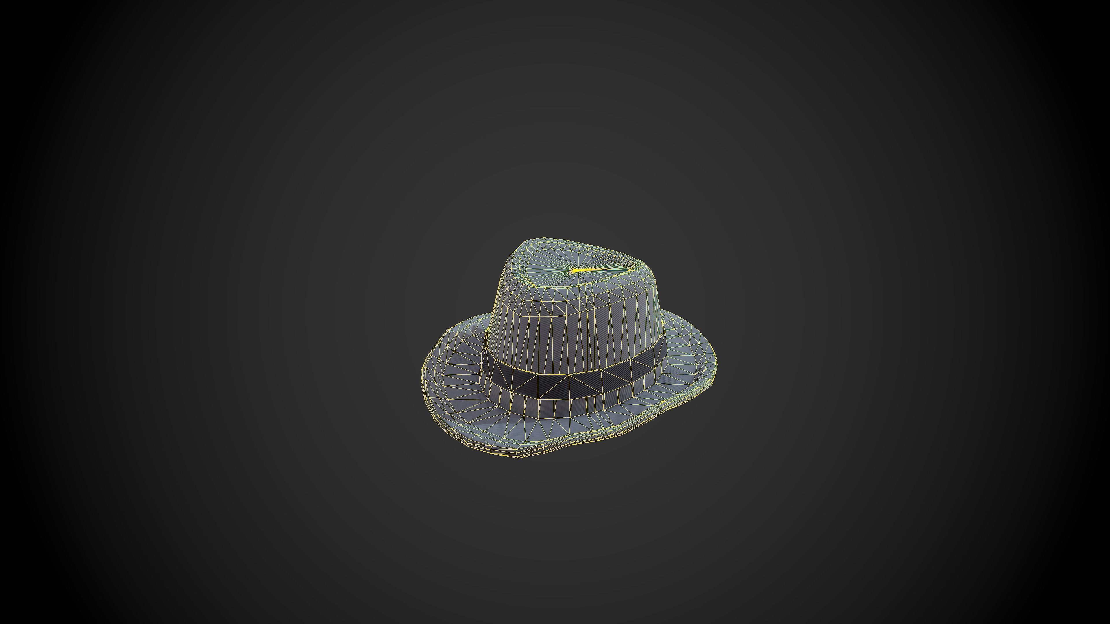 Fedora hat Low-poly 3D model_7
