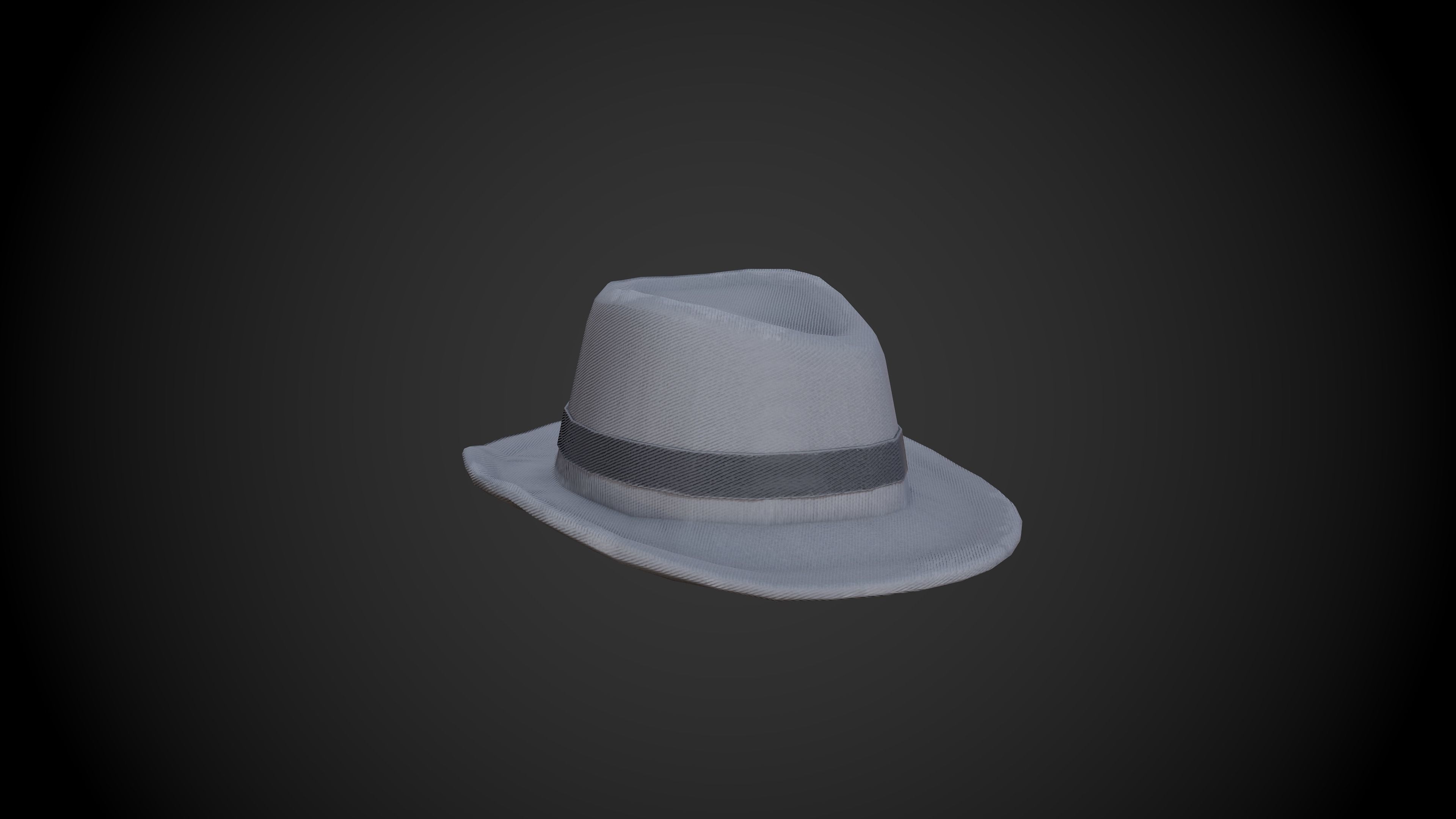 Fedora hat Low-poly 3D model_4