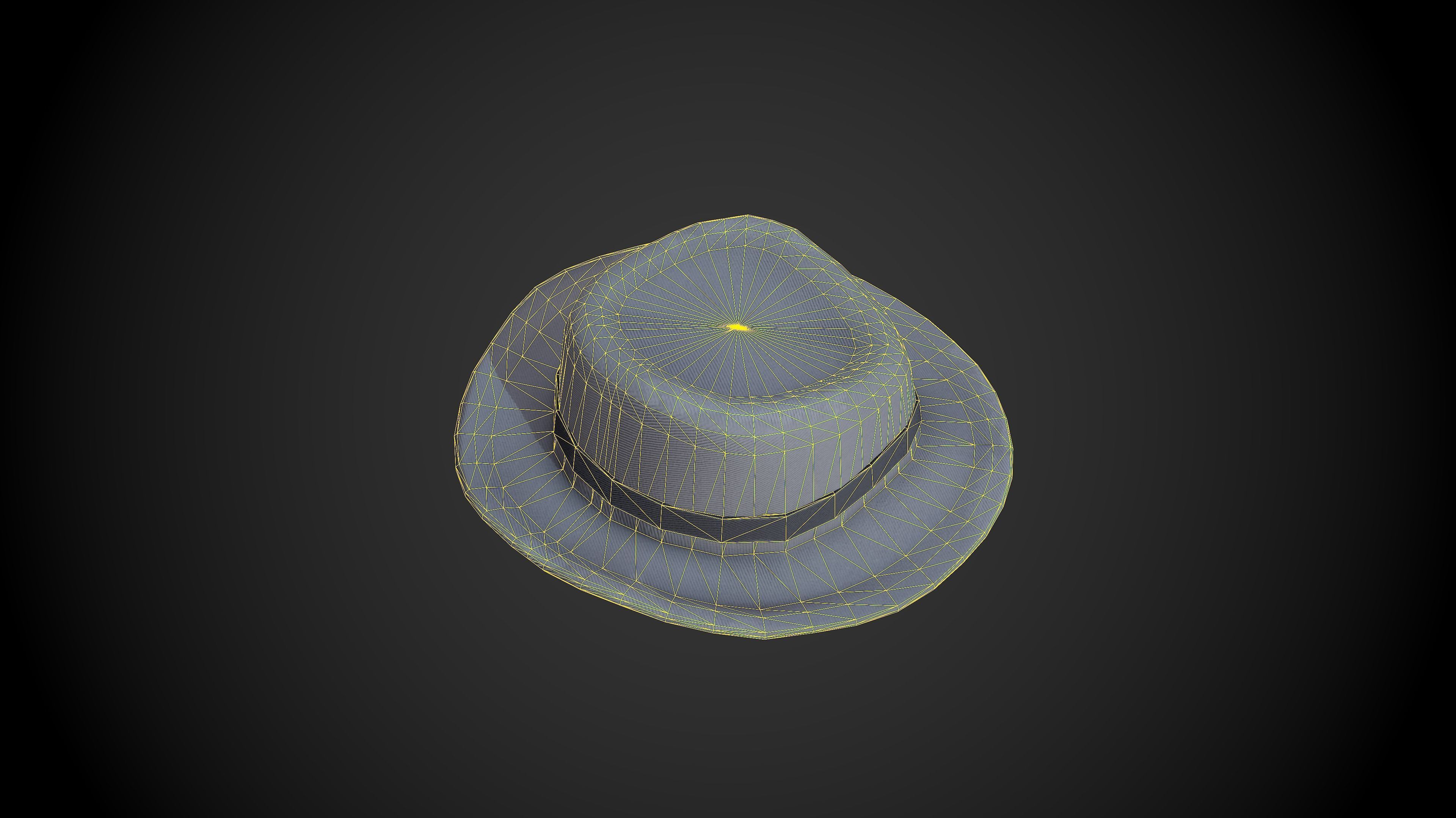 Fedora hat Low-poly 3D model_9
