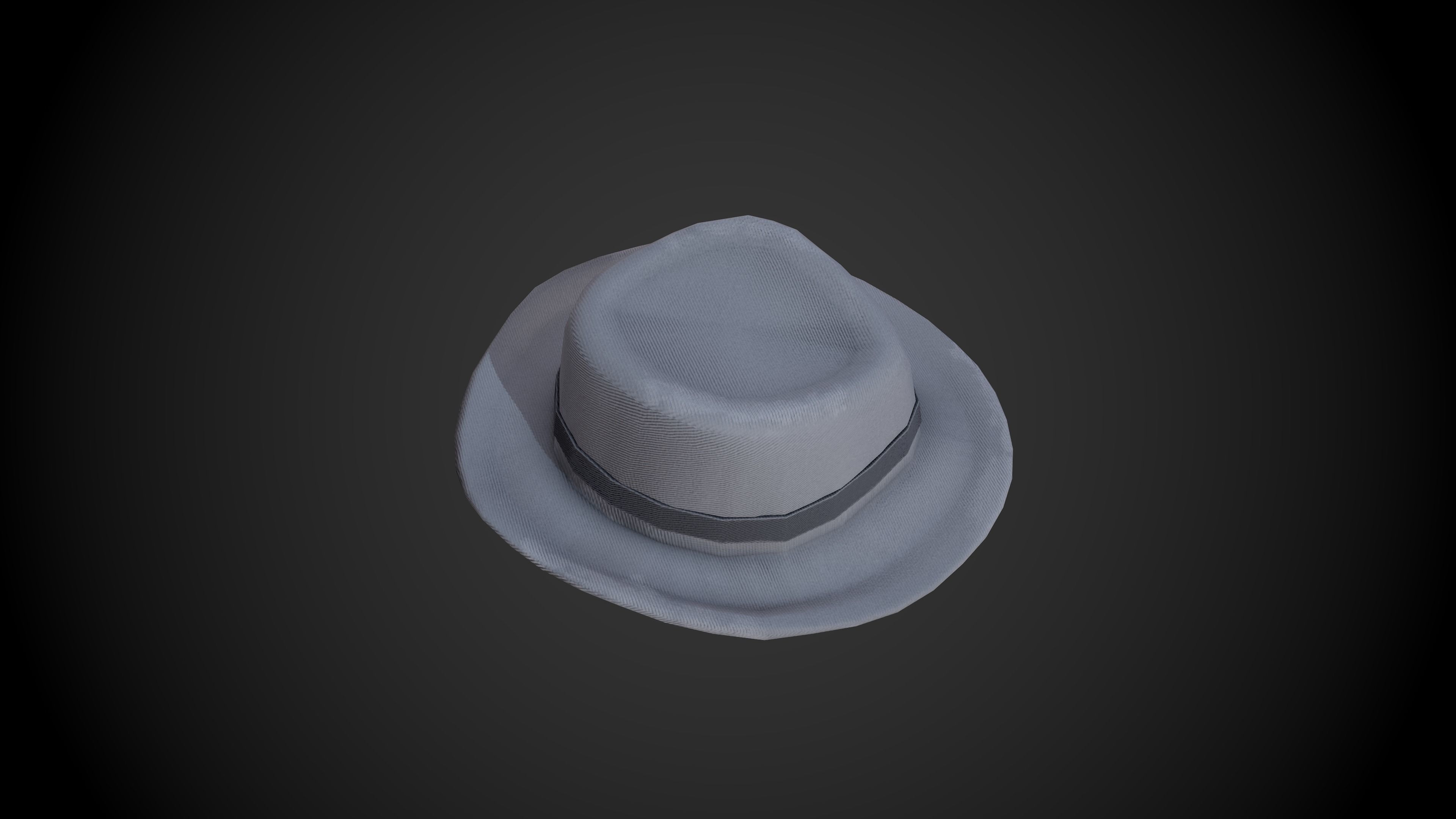 Fedora hat Low-poly 3D model_8