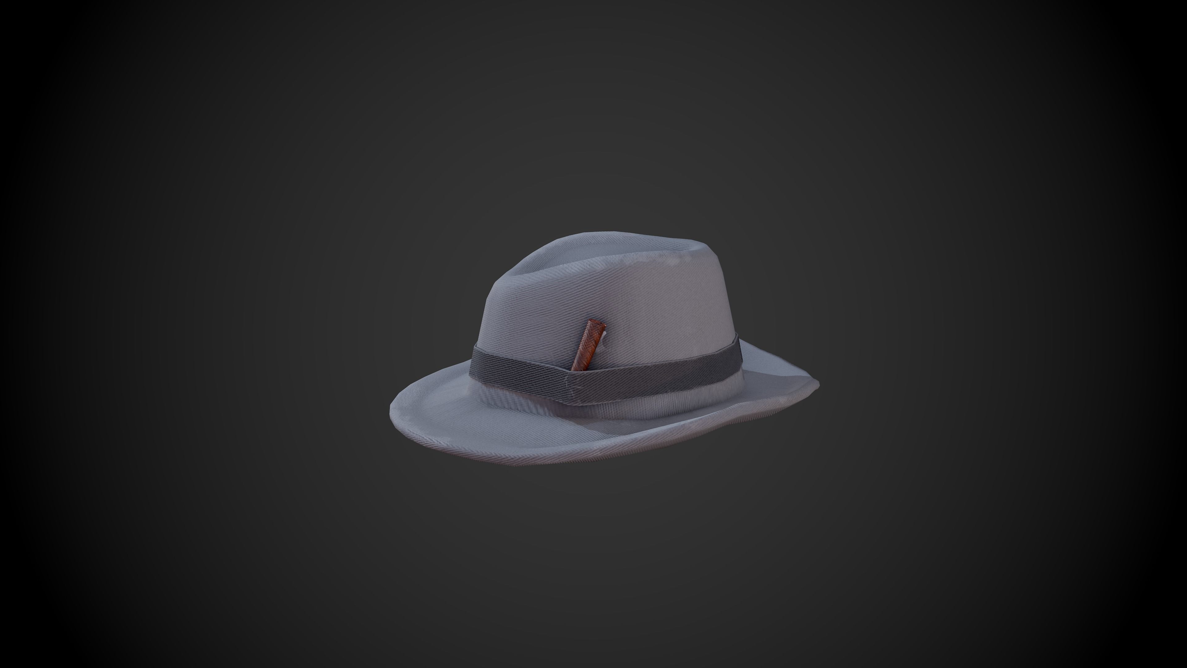 Fedora hat Low-poly 3D model_2