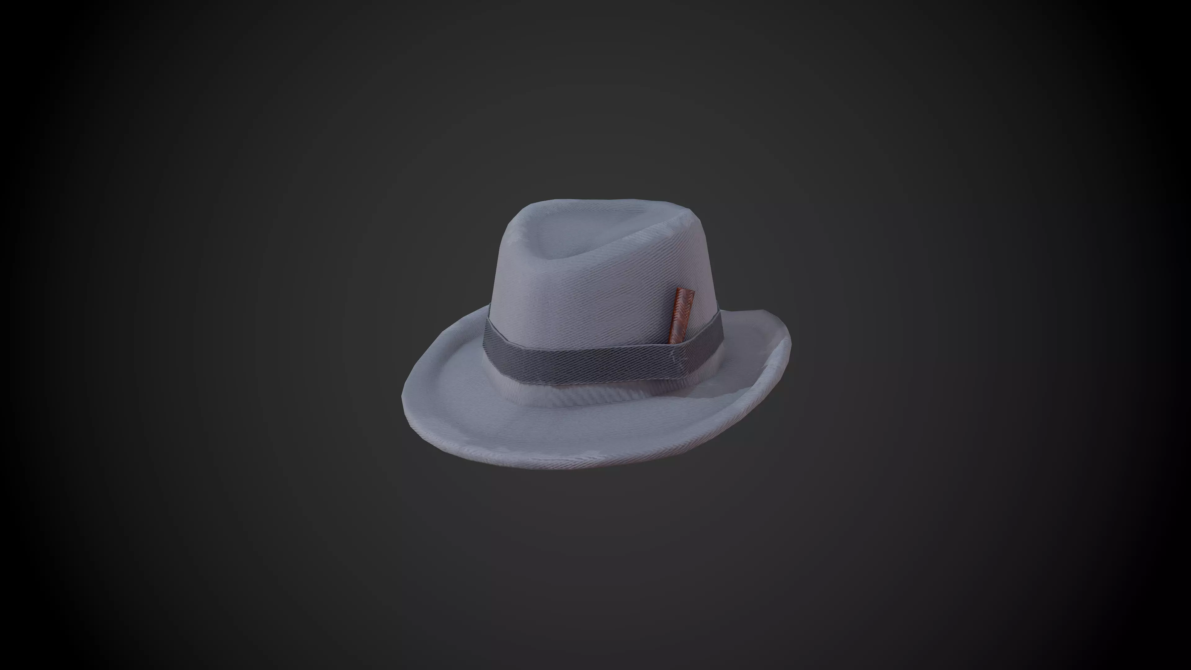 Fedora hat Low-poly 3D model_0