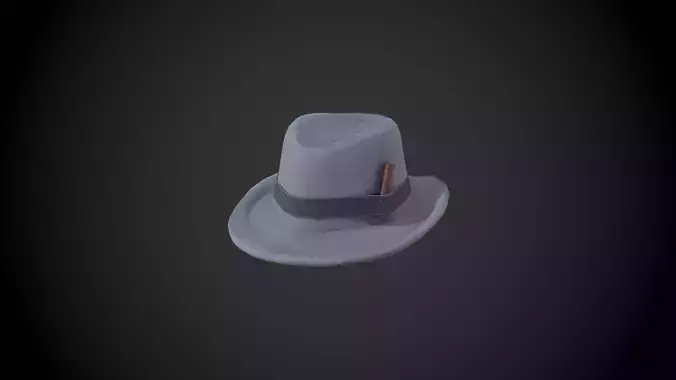 Fedora hat Low-poly 3D model