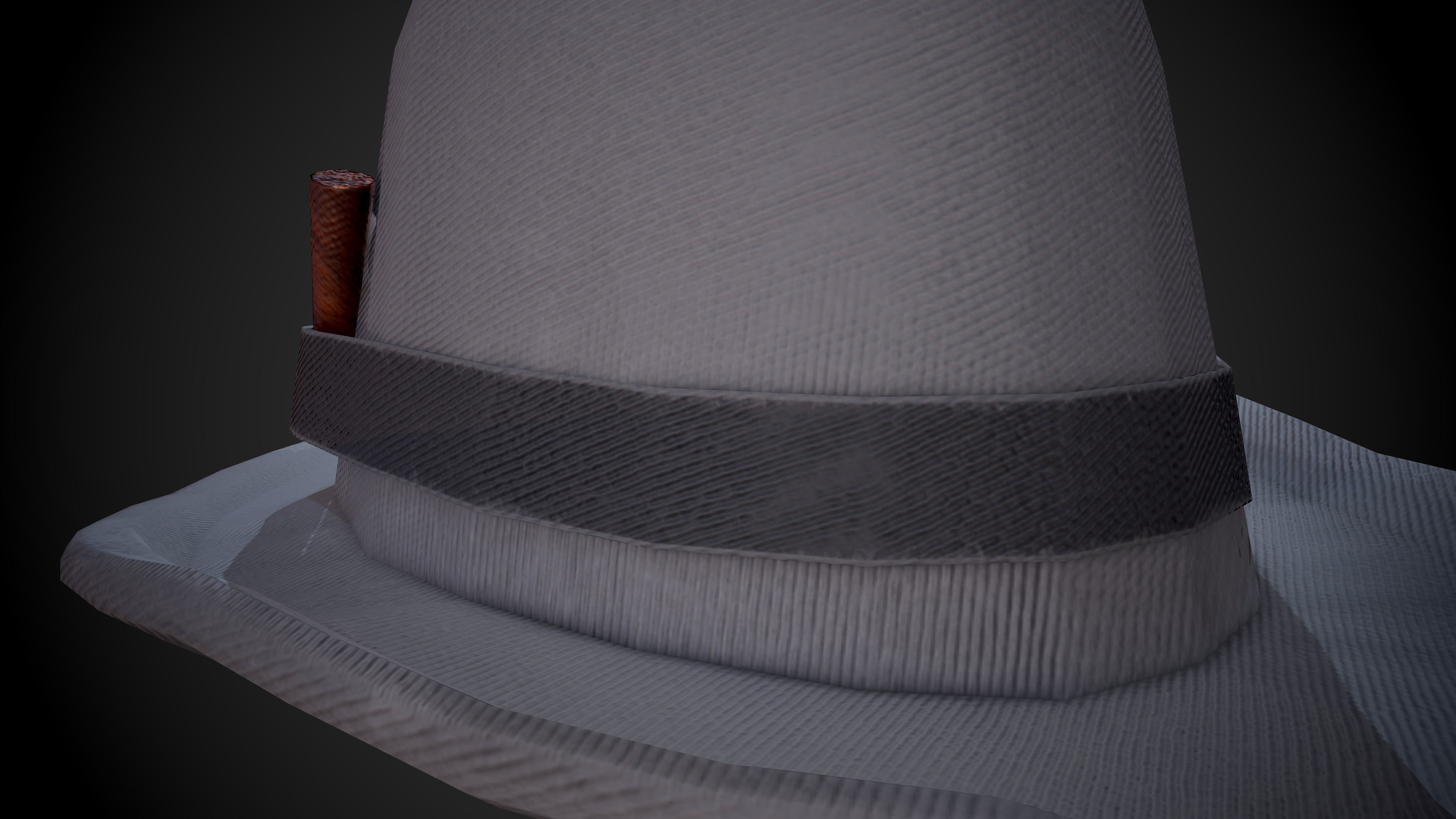 Fedora hat Low-poly 3D model_12