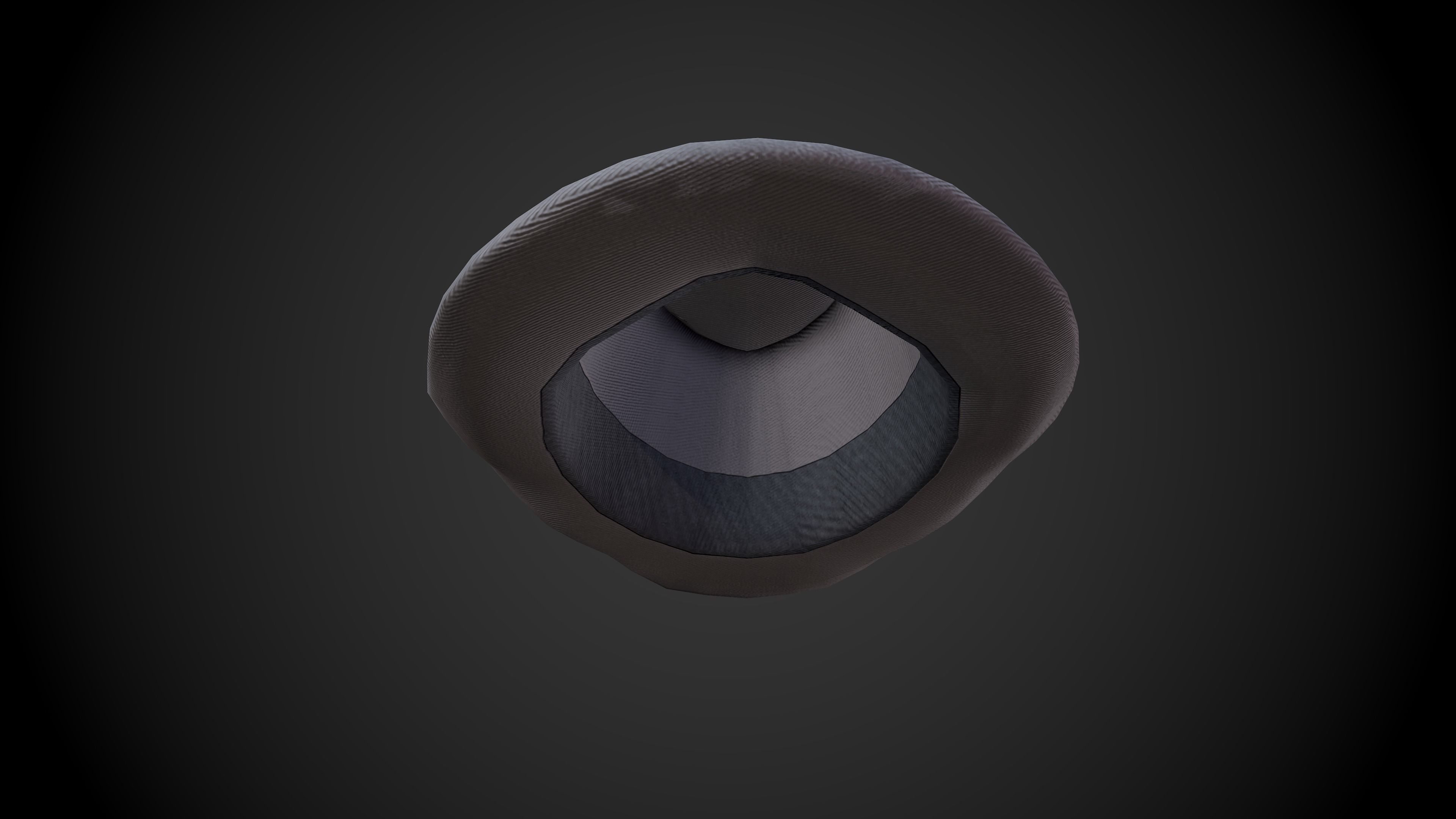 Fedora hat Low-poly 3D model_10