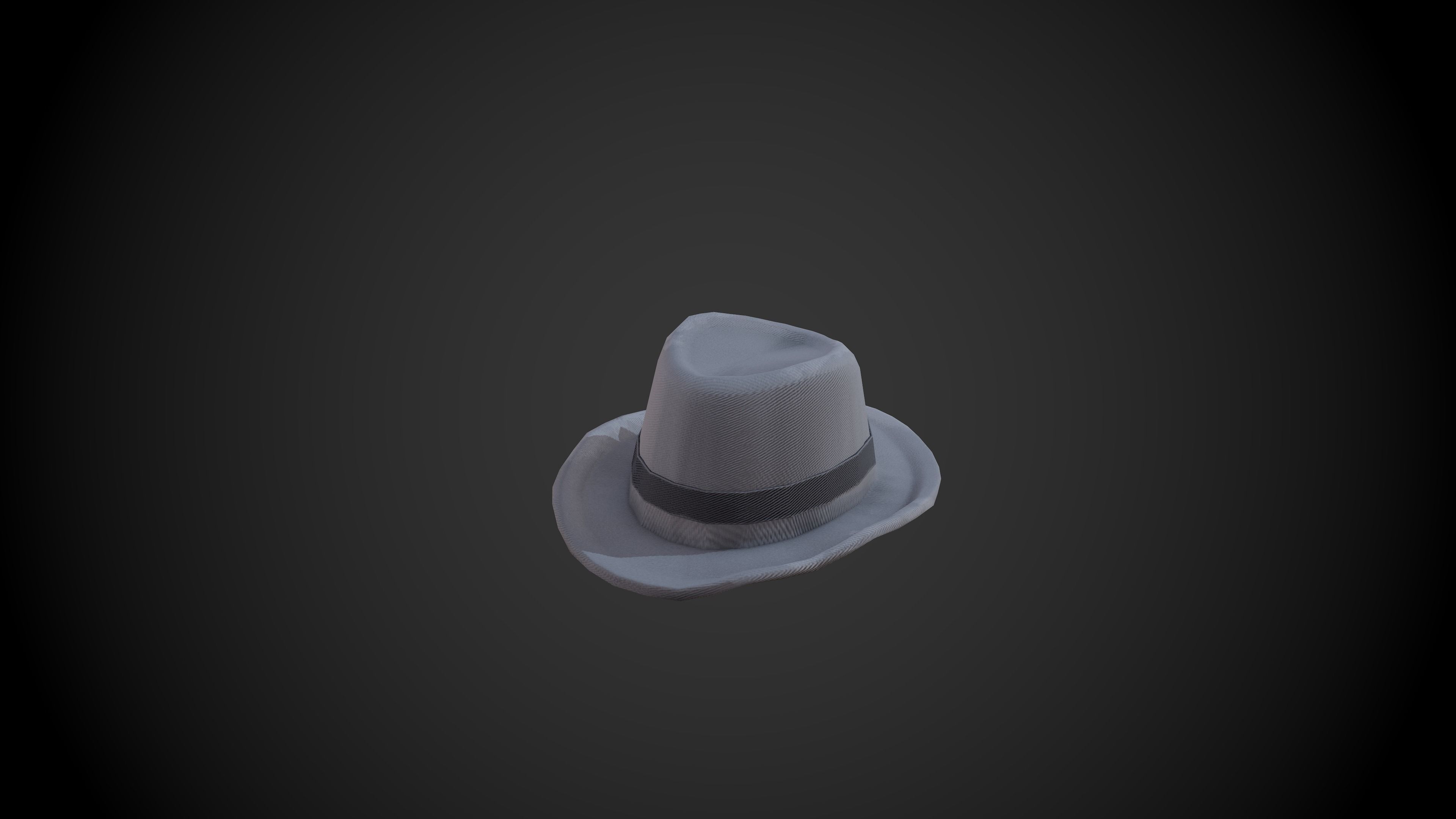 Fedora hat Low-poly 3D model_6