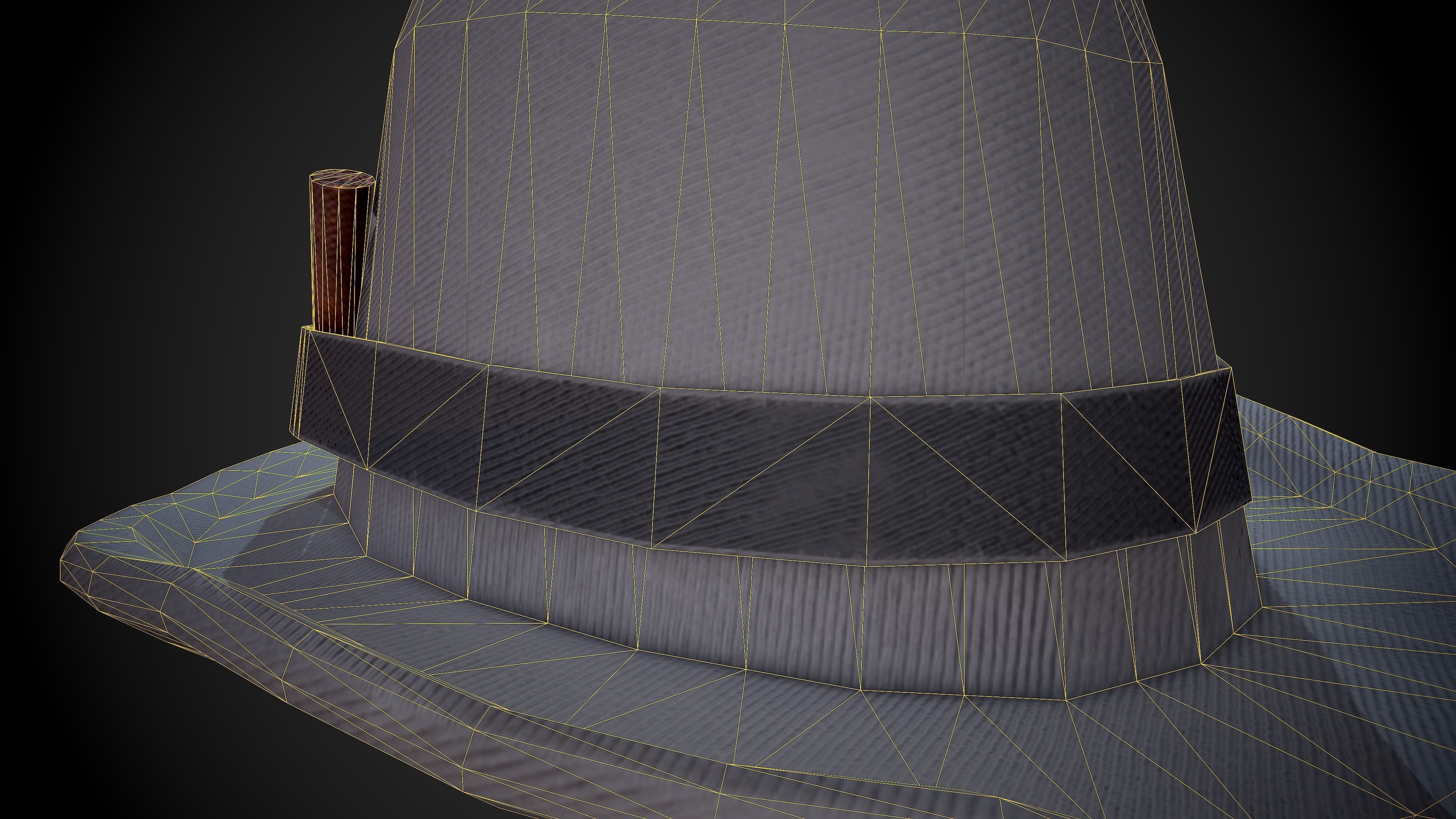 Fedora hat Low-poly 3D model_13