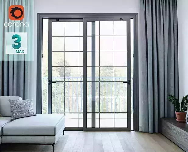 Sliding door - panoramic door 3D model