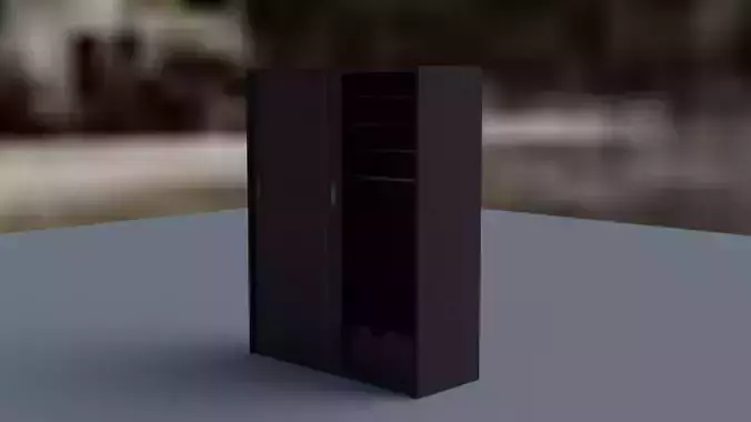 3d model of a sliding wardrobe made of ebony