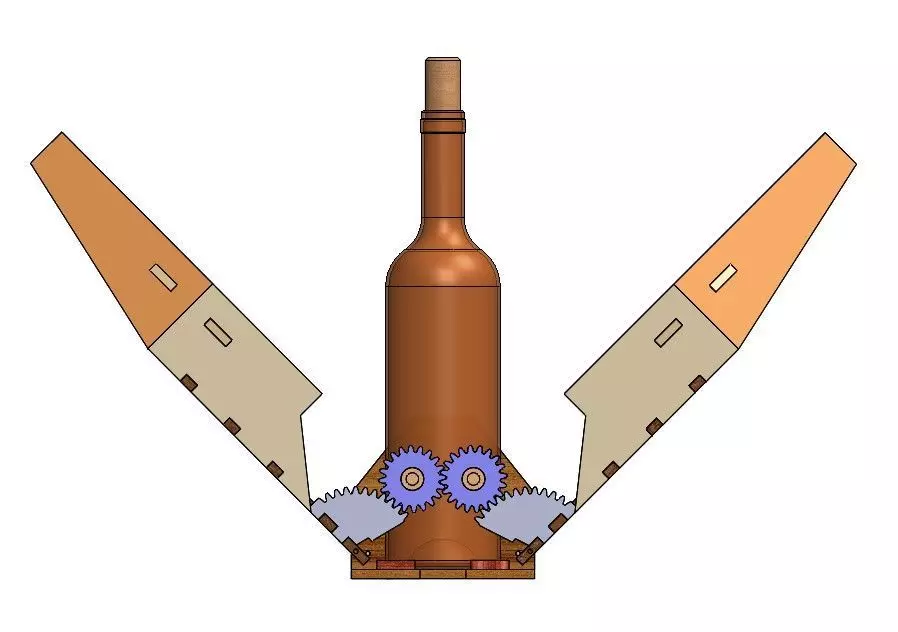 Wood Single Wine Box 02-gear structure 3D print model_0