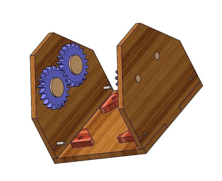 Wood Single Wine Box 02-gear structure 3D print model_8