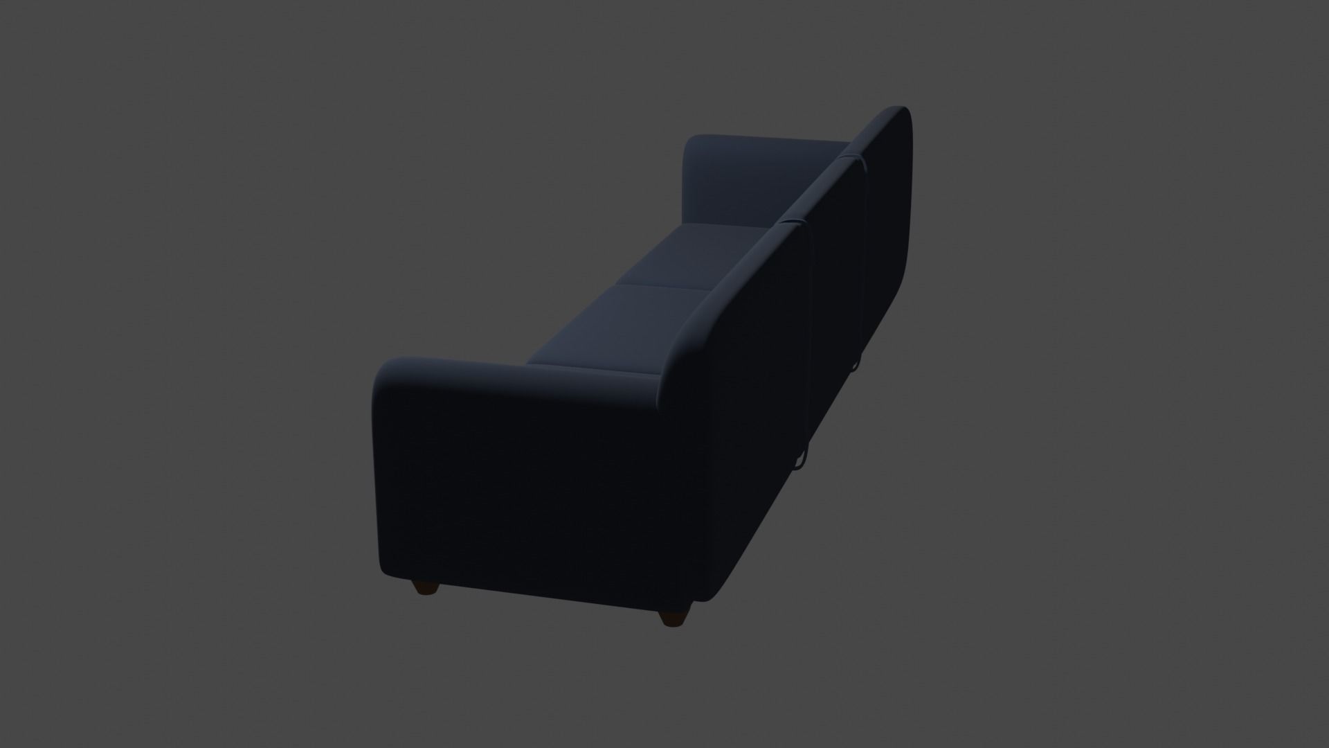 Simple Couch Low-poly 3D model_3