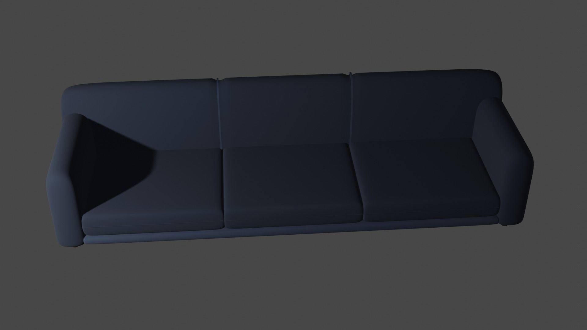 Simple Couch Low-poly 3D model_5