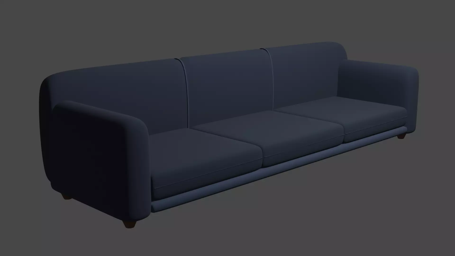 Simple Couch Low-poly 3D model_0