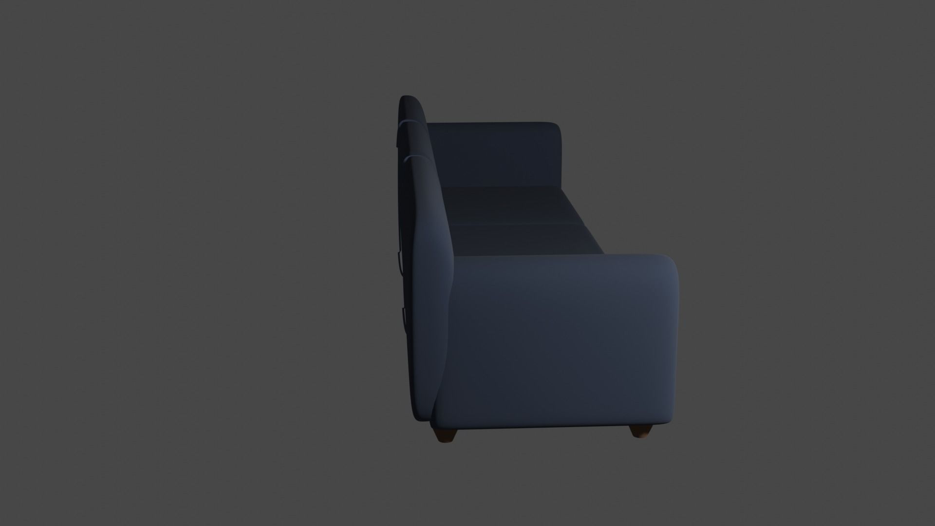 Simple Couch Low-poly 3D model_6