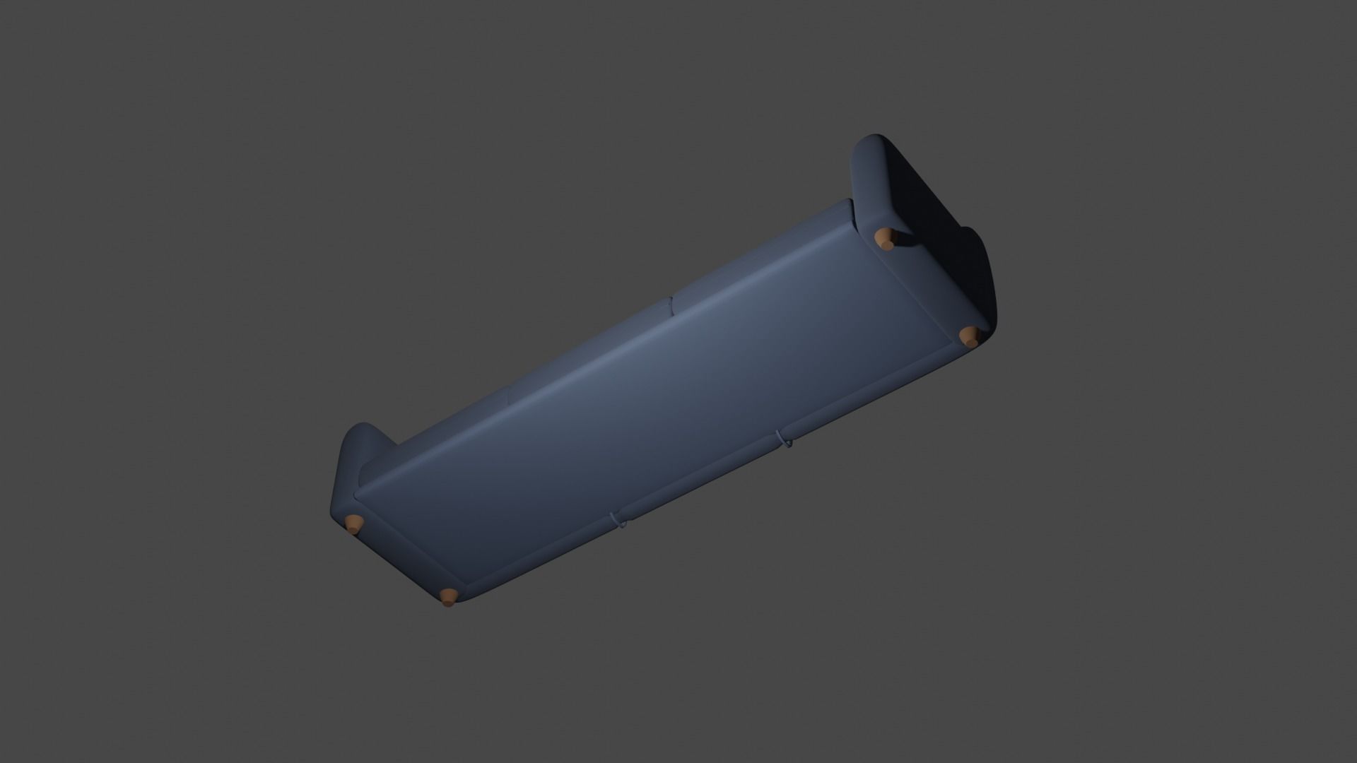 Simple Couch Low-poly 3D model_4