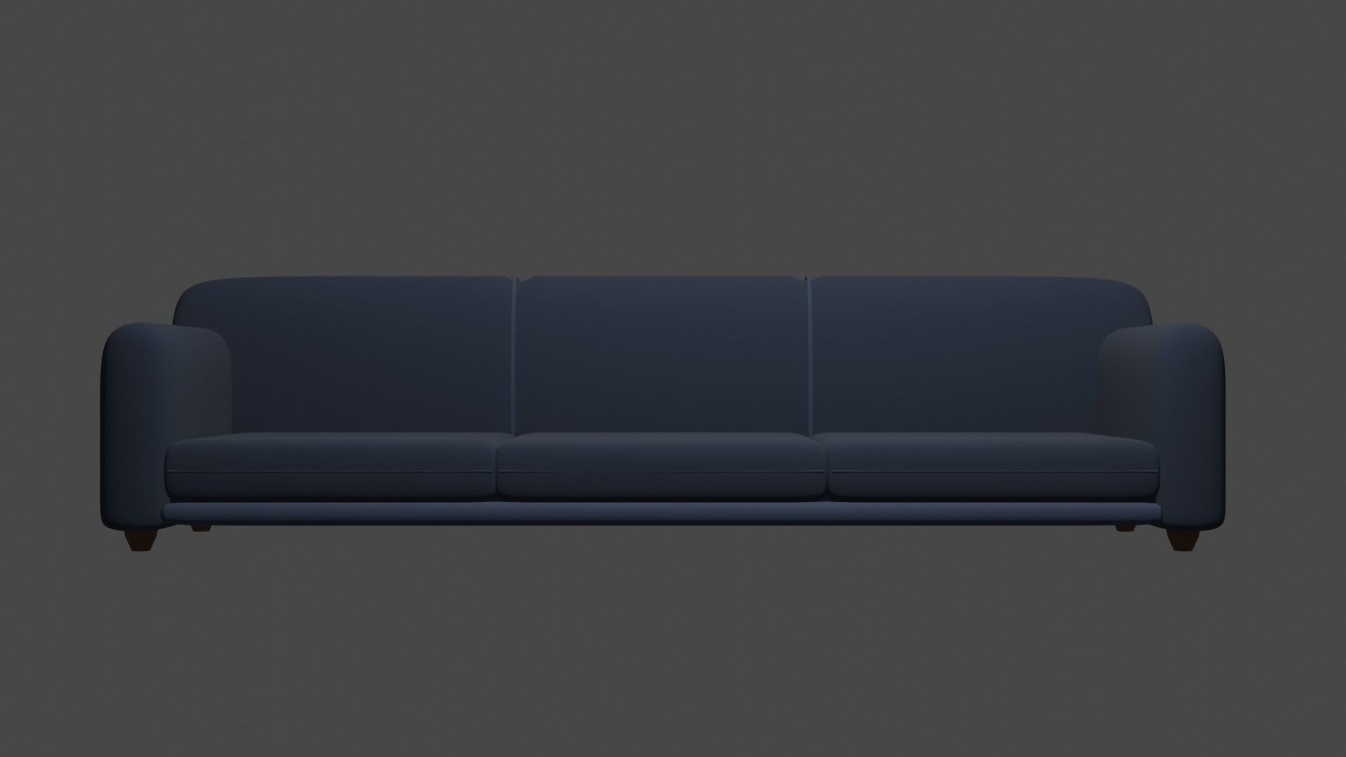 Simple Couch Low-poly 3D model_2