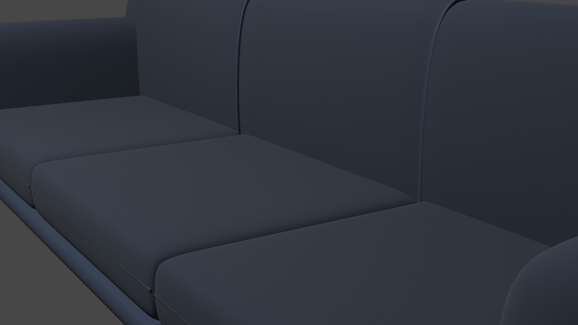 Simple Couch Low-poly 3D model_7