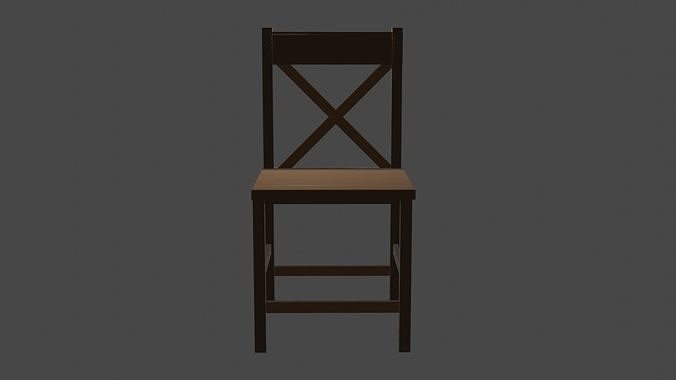 Simple Chair Low-poly 3D model