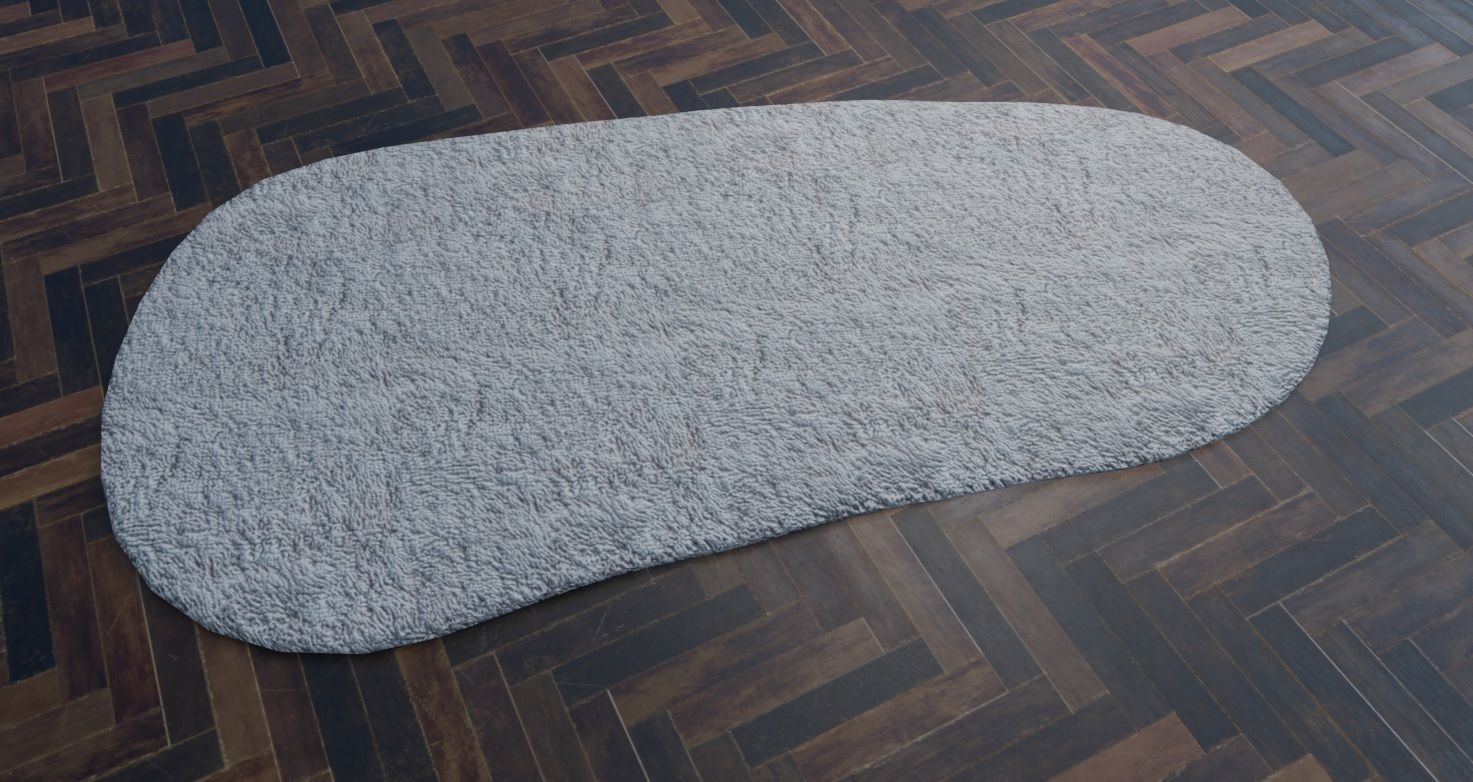 Fur Rug 3D Model Low-poly 3D model_10
