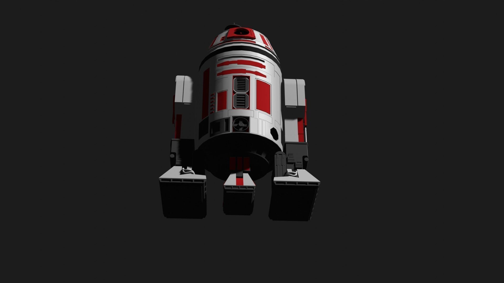 R3 Astromech Droid Low-poly 3D model_12