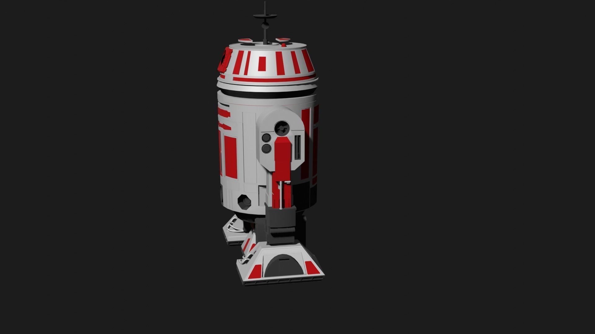 R3 Astromech Droid Low-poly 3D model_10